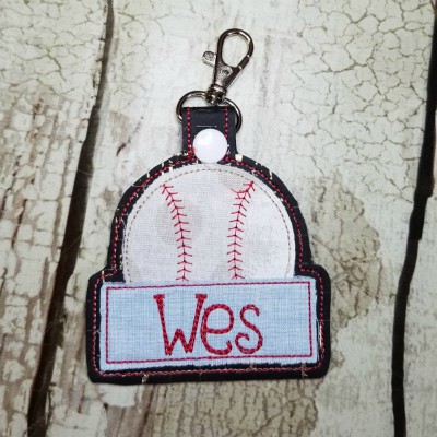 baseball namebox snap tab applique